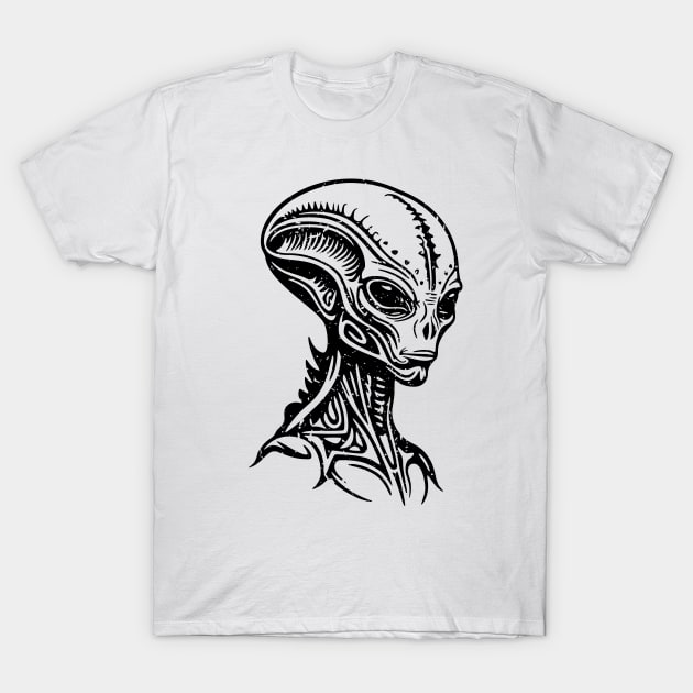 Alien distressed T-Shirt by NeverDrewBefore